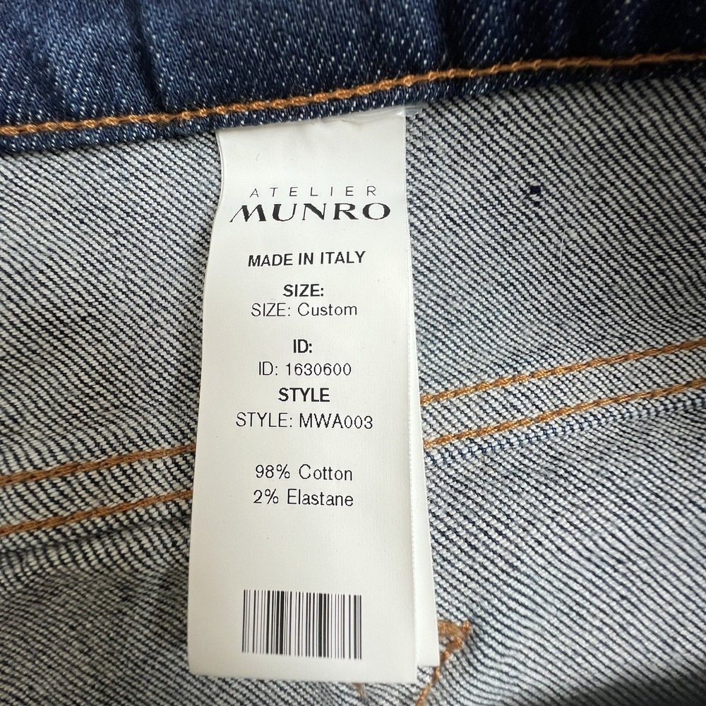 Atelier Munro Mens 42X33 Custom Fit Straight Leg Dark Wash Jeans - Picture 8 of 9